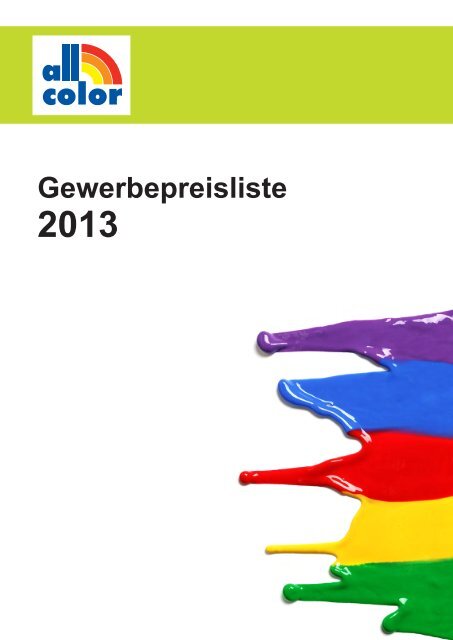 Gewerbepreisliste - all-color F. Windisch GmbH