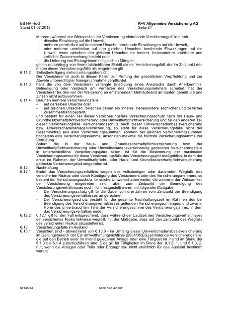 R+V Bedingungsheft SpezialPolicen Gesamt-Inhaltsverzeichnis