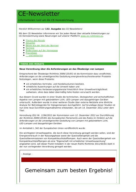 Informationen rund um die CE-Kennzeichnung - von CE-Richtlinien.eu