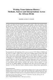 Writing Trans-Saharan History - UCLA's History Department