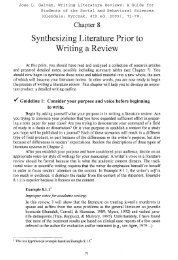 Synthesizing Literature Prior to Writing a Review - UCSB ...