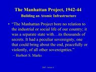 The Manhattan Project, 1942-44 - DePa