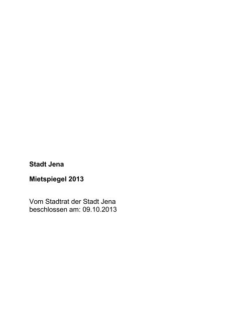 Stadt Jena Mietspiegel 2013 Vom Stadtrat der Stadt Jena ...