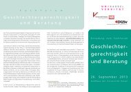 Fachforum Geschlechtergerechtigkeit und Beratung - DGSv