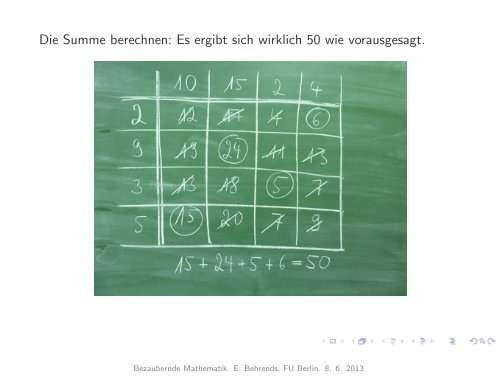 Bezaubernde Mathematik - Freie Universität Berlin