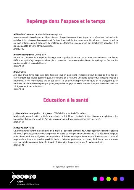 Catalogue des jeux éducatifs Cycle 3 - Cndp