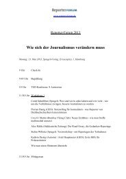 Wie sich der Journalismus verändern muss - Reporter-Forum