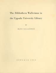 The Bibliotheca Walleriana in the Uppsala University Library