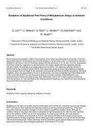 Oxidation of Sputtered Thin Films of Molybdenum Alloys at Ambient ...