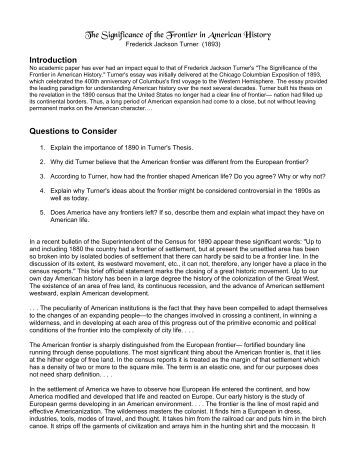 frontier thesis turners dictionary frontier thesis turners dictionary