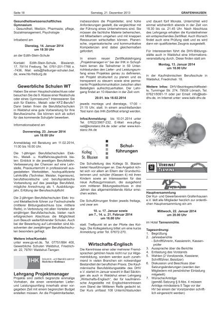 Mitteilungsblatt Nr. 25, KW 51 - Gemeinde Grafenhausen