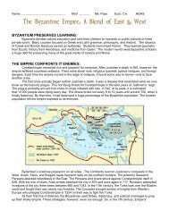 The Byzantine Empire--A Blend of East and West. - Historyteacher.net