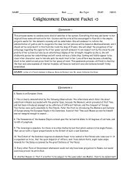 Enlightenment Document Packet #3 - Historyteacher.net