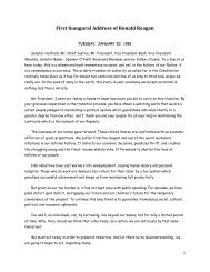 Ronald Reagan's First Inaugural Address. - Historyteacher.net