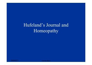 Hufeland's Journal and Homeopathy
