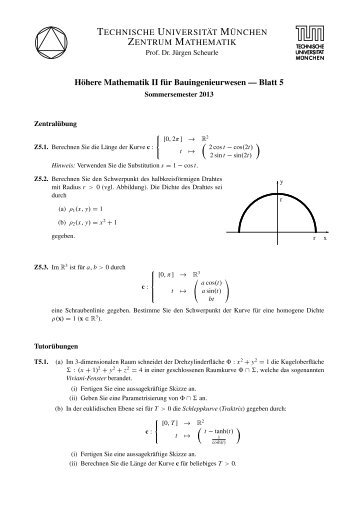 Höhere Mathematik II für Bauingenieurwesen — Blatt 5