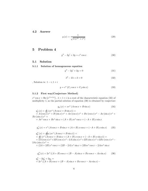 Solution of Exam on Ordinary Differential Equations. Trial Aleph ...