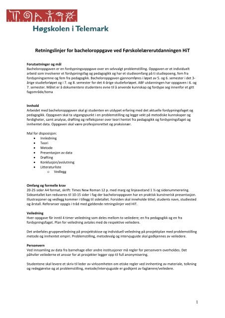 Bacheloroppgave pedagogikk