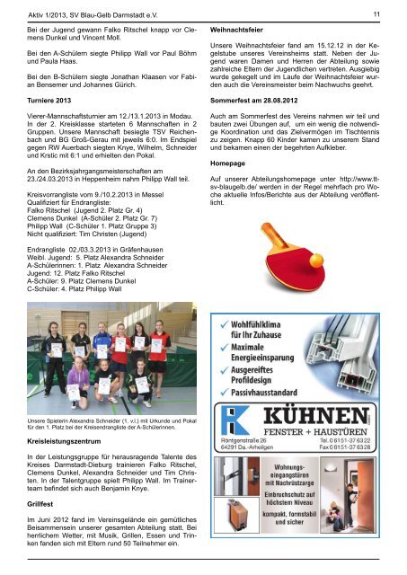 Ausgabe 1 /201 3 - SV Blau-Gelb Darmstadt eV