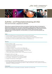 Seminar Auftritts- und Präsentationstraining - The Talk Company