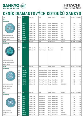 CENÃK DIAMANTOVÃCH KOTOUÄÅ® SANKYO - Hitachi