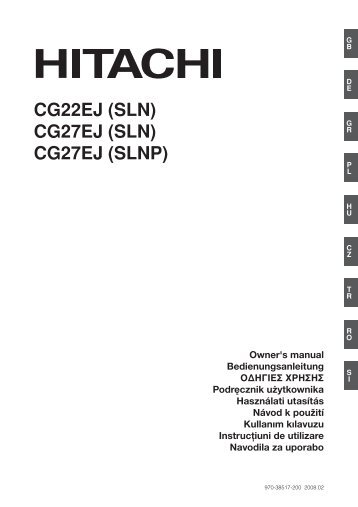 CG22EJ (SLN) CG27EJ (SLN) CG27EJ (SLNP) - Hitachi