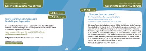 Kultur-Programmheft für die Monate September - Dezember 2013