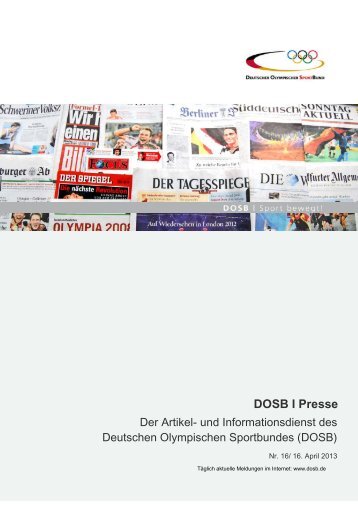 Ausgabe 16 (16.04.2013) - Der Deutsche Olympische Sportbund