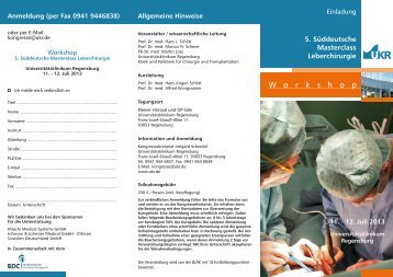 Workshop 5. SÃ¼ddeutsche Masterclass Leberchirurgie ...