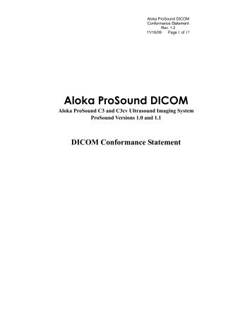 Aloka ProSound DICOM
