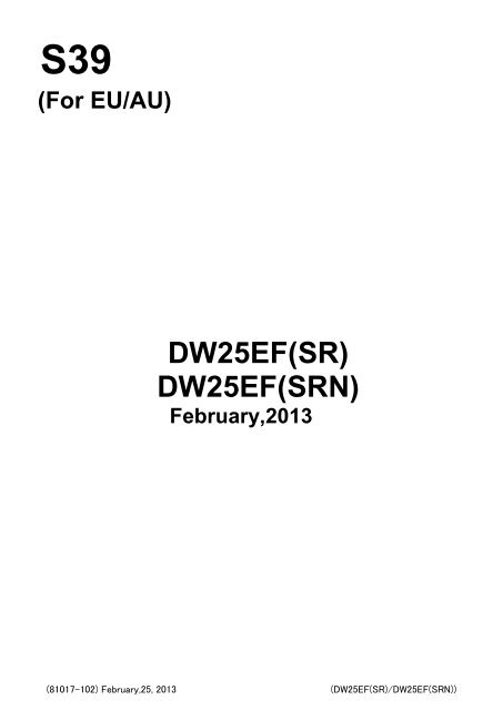 DW25EF Exploded Diagram and Parts Listing - Hitachi