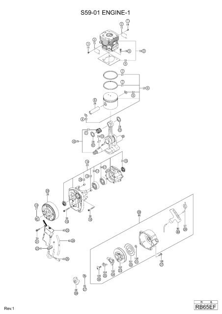 RB65EF Exploded Diagram and Parts Listing - Hitachi