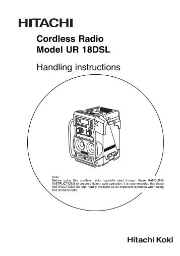 UR18DSL Product Manual - Hitachi