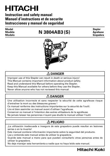 N 3804AB3 (S) - Hitachi Power Tools Australia Pty Ltd