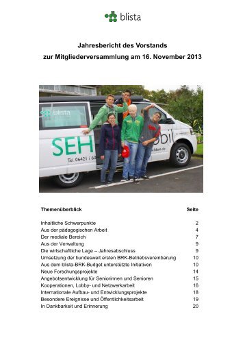 Jahresbericht 2013 - der Deutschen Blindenstudienanstalt