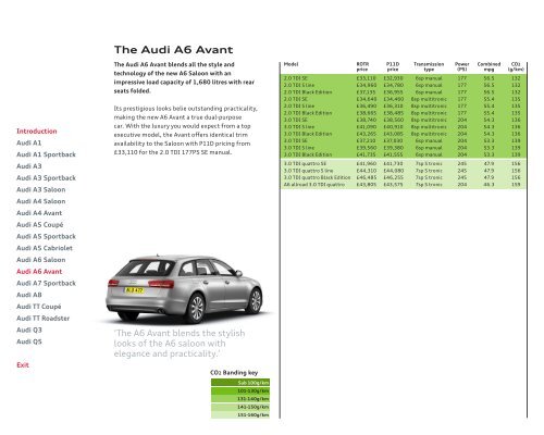 Audi graduated CO2 guide