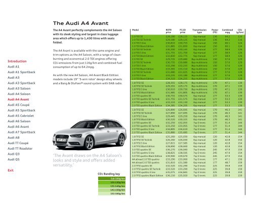 Audi graduated CO2 guide