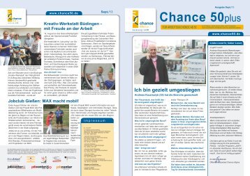 Newsletter Chance 50plus Ausgabe 9/2013