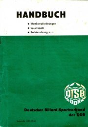 Handbuch des DBSV der DDR - 1. Billardclub Magdeburg 1950 eV