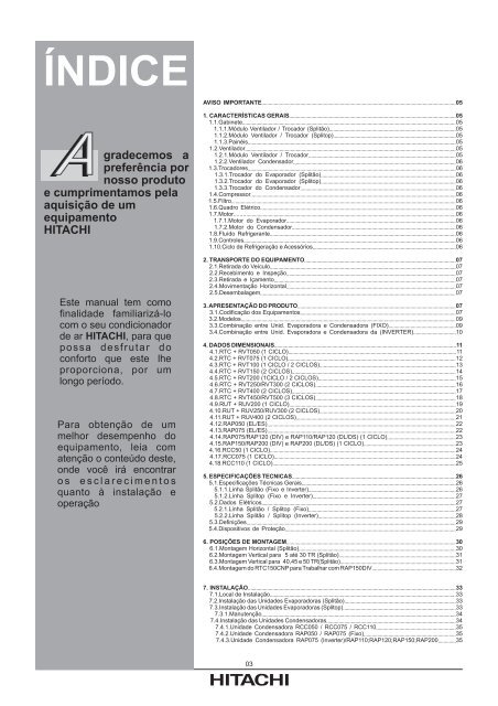 Split Alta Capacidade Package Modular SÃ©rie RAPIV_D ... - Hitachi