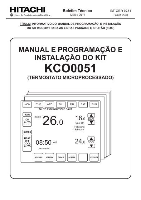 BT GER 023 i INFORMATIVO MANU... - Hitachi Ar Condicionado do ...