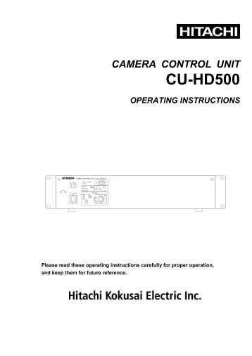 CU-HD500 - Hitachi Kokusai Electric America, Ltd.