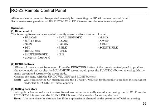 HV-HD201 Op Manual - Hitachi Kokusai Electric America, Ltd.