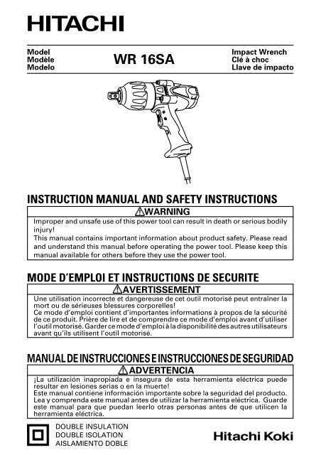 WR 16SA - HITACHI Power Tools