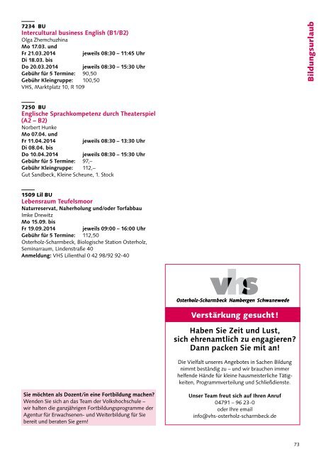 Programm - Volkshochschule Osterholz-Scharmbeck / Hambergen ...