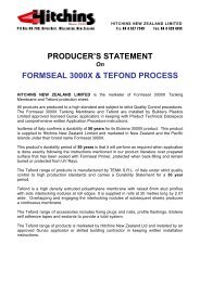 producer's statement formseal 3000x & tefond process - Hitchins