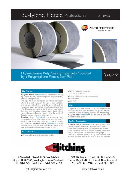 Butylene Fleece Tape Hitchins - 