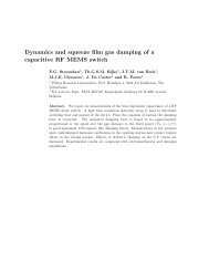 Dynamics and squeeze film gas damping of a capacitive RF MEMS ...