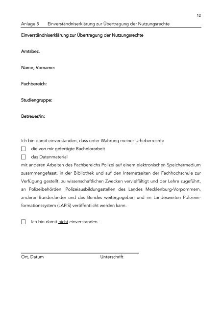 Ordnung zur Bachelor- und Diplomarbeit und deren Verteidigung