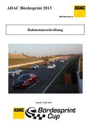 Rahmenausschreibung - Bördesprint Cup Oschersleben